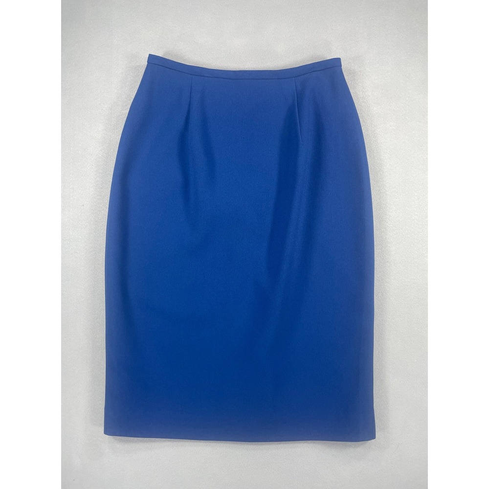 Christian Dior Vintage Royal Blue Skirt Suit Set Blazer Pencil Skirt Size 4 - Picture 8 of 14